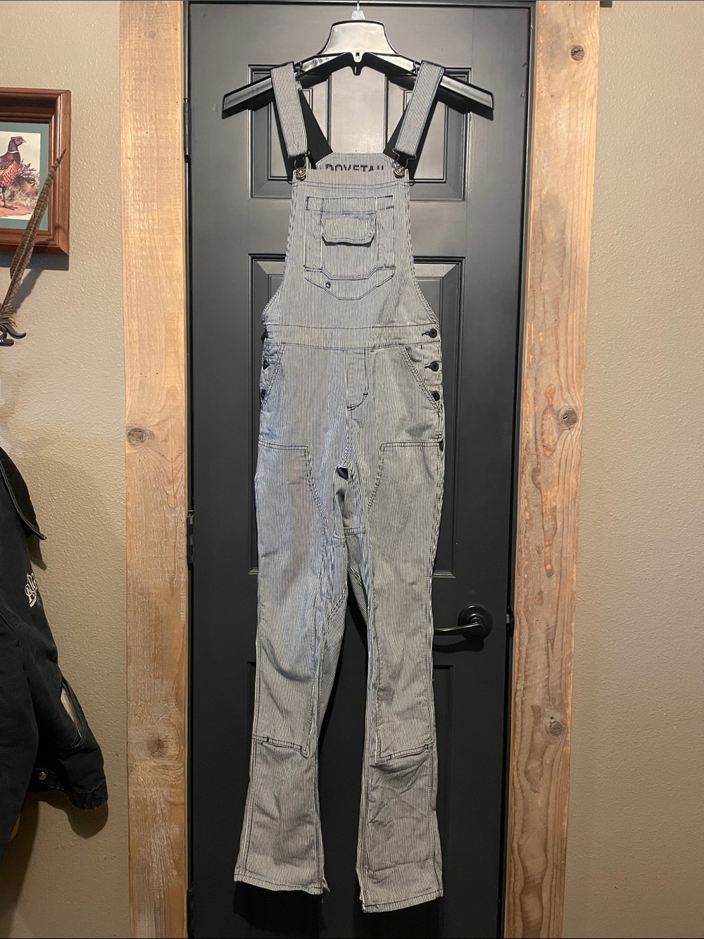 Dovetail Railroad Striped Denim Overalls